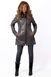 Women's leather jacket Zornitsa Grey
